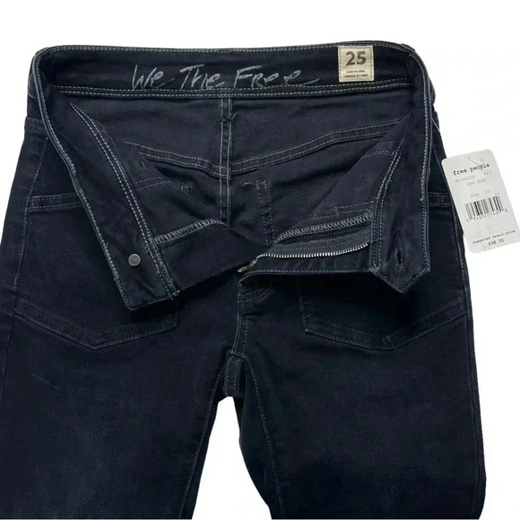 We The Free Ivy Released Hem Mid Rise Dark Navy Womens Skinny Jeans Size 25 - Picture 7 of 10